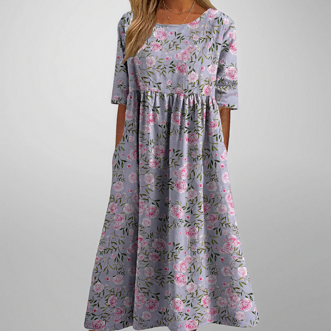 Gail – Florales Damen Maxikleid