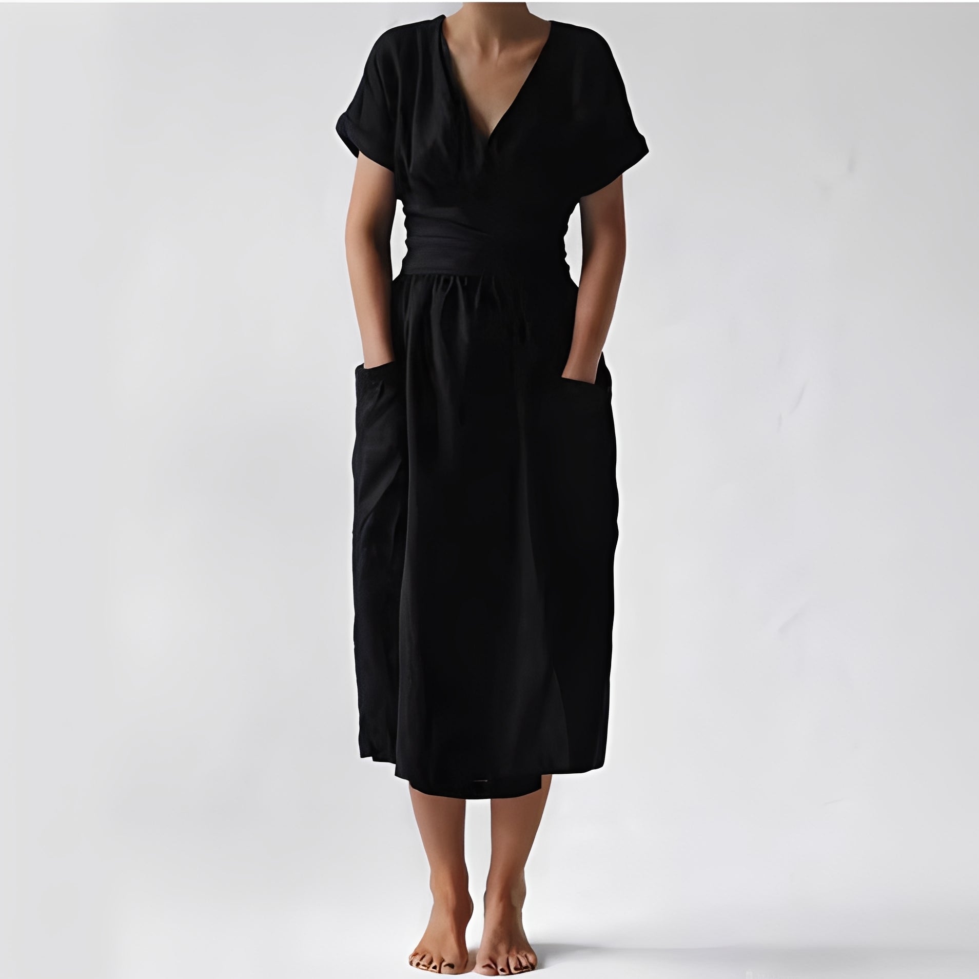 Sasha - Lässiges Wickelkleid mit Taschen