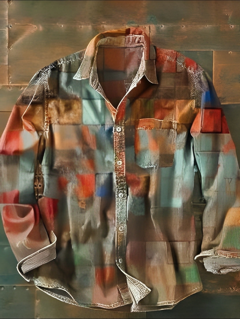 Charles – Langarmhemd für Herren – Retro und farbenfroh