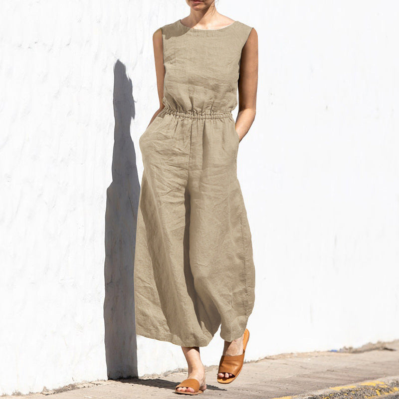 Angela - Lässiger, ärmelloser Jumpsuit für Damen