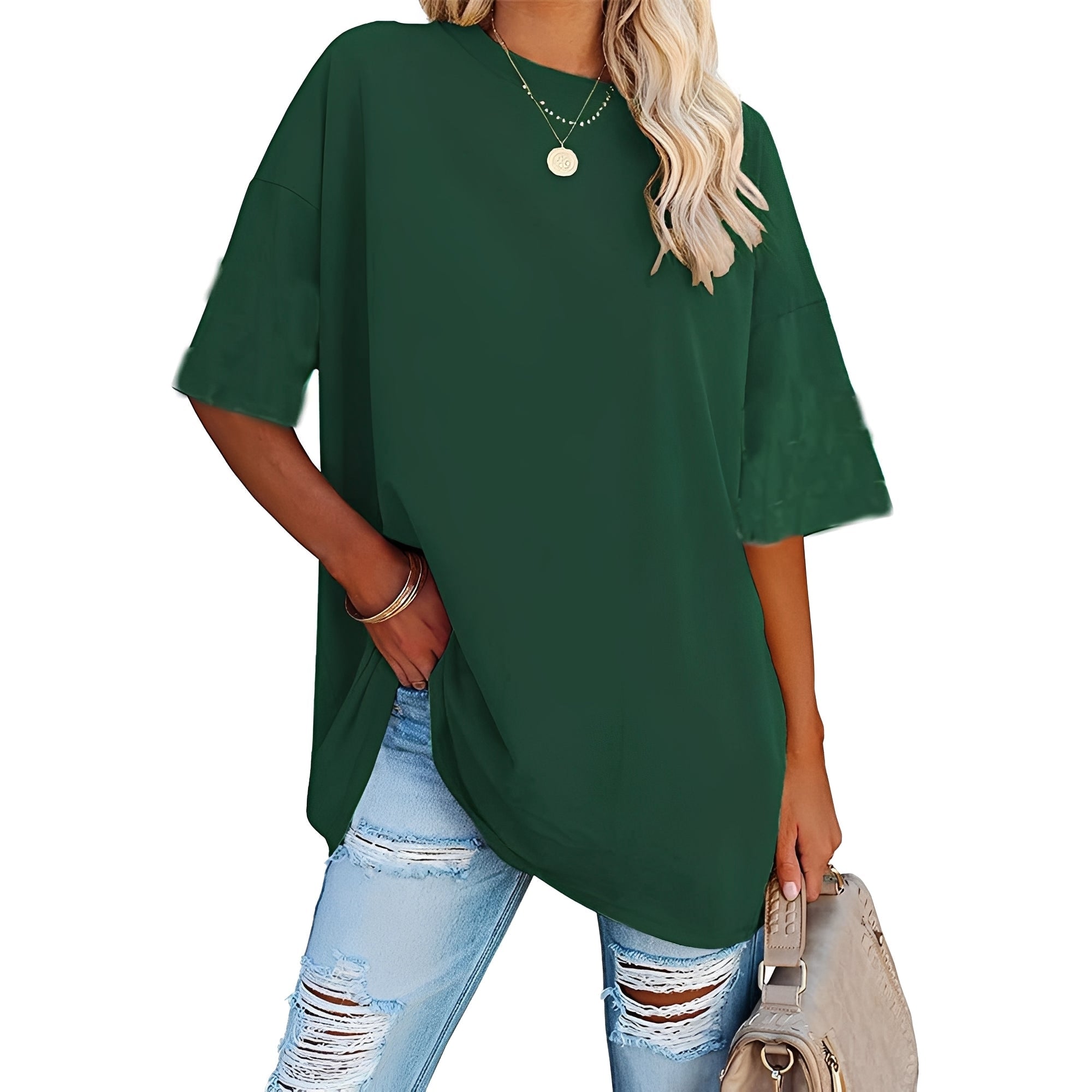 Alice - Lockeres T-Shirt mit Überschnittenen Schultern
