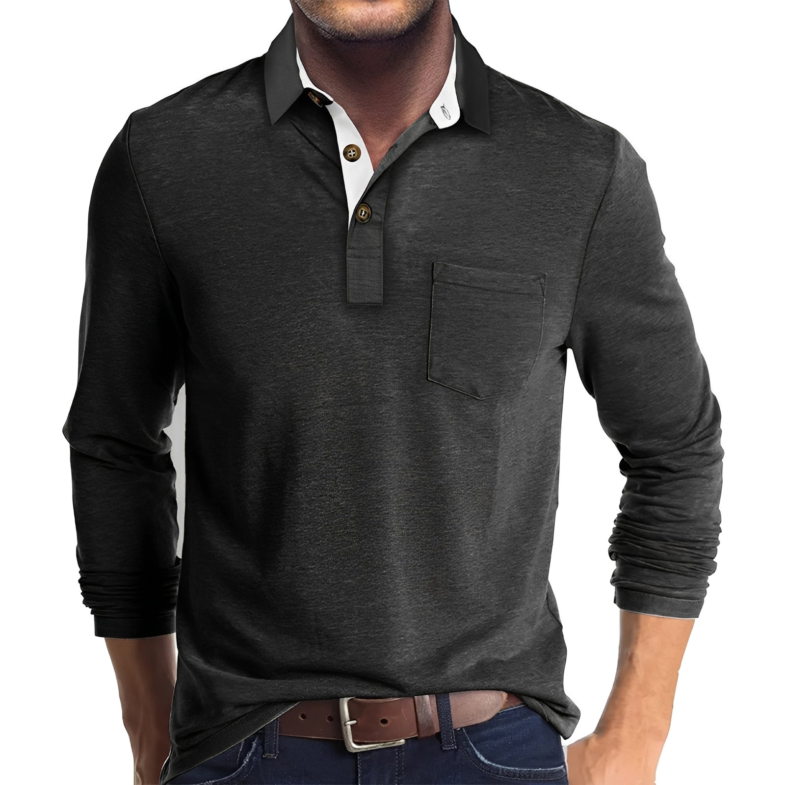Marty - Lässiges langärmeliges Poloshirt für Herren