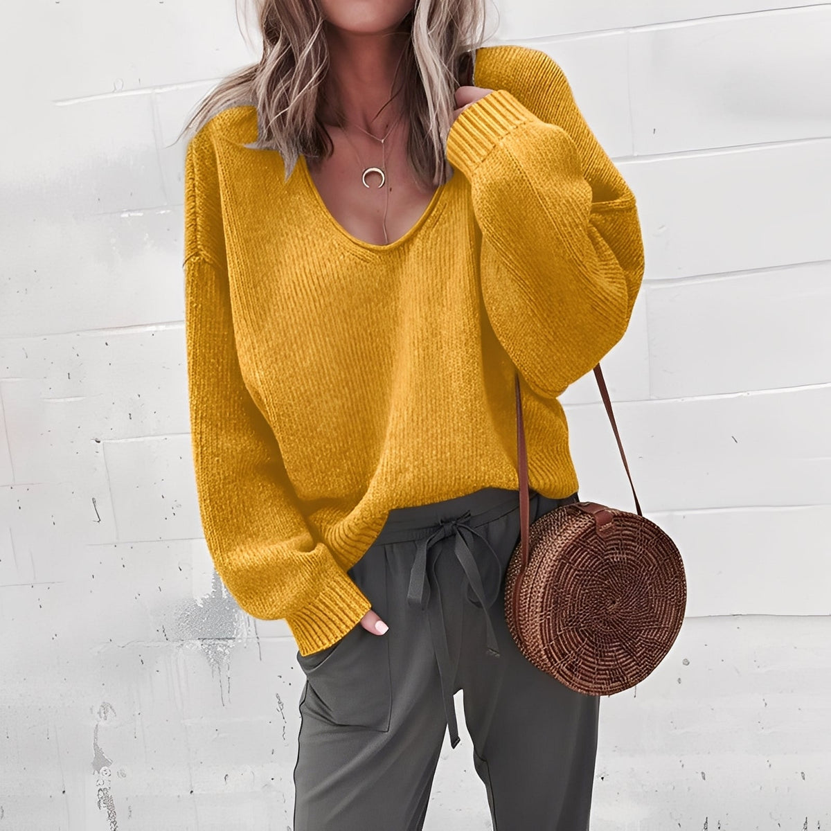 Ariella - Bequemer, wohlig warmer Pullover mit V-Ausschnitt