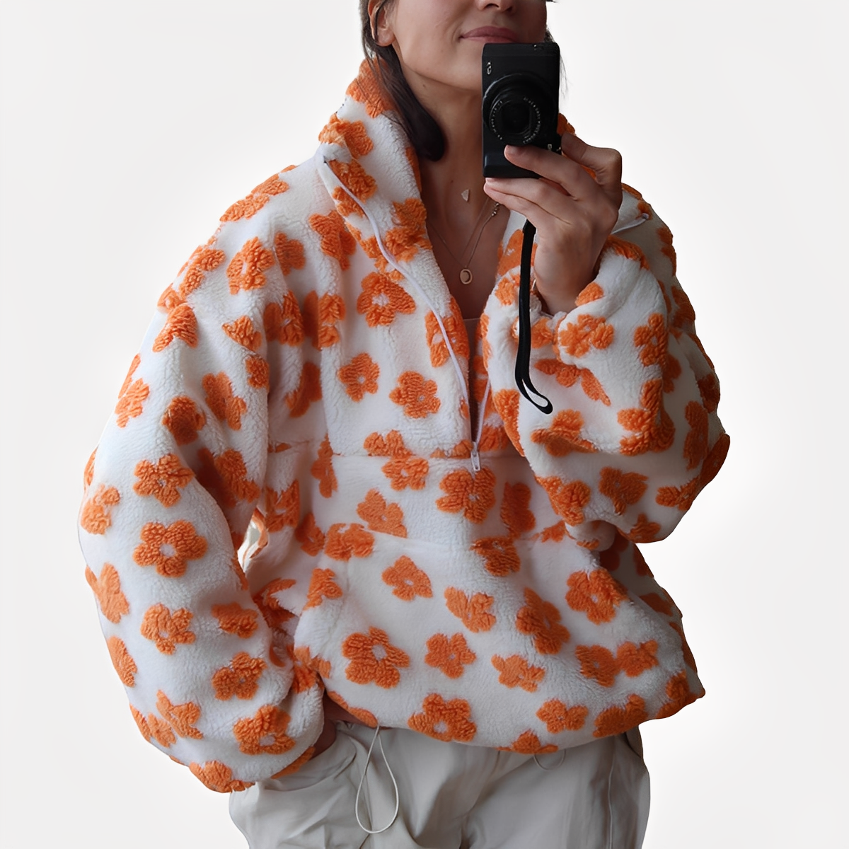 Elizabeth - Moderner Pullover mit Blumendekor