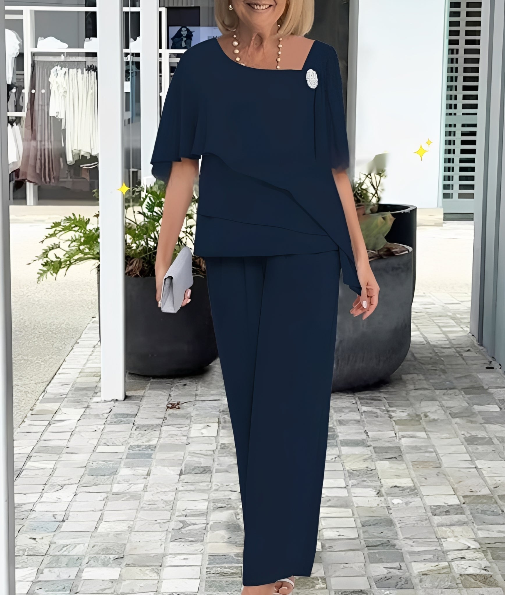 Leah - Elegantes, locker sitzendes zweiteiliges Set für Damen
