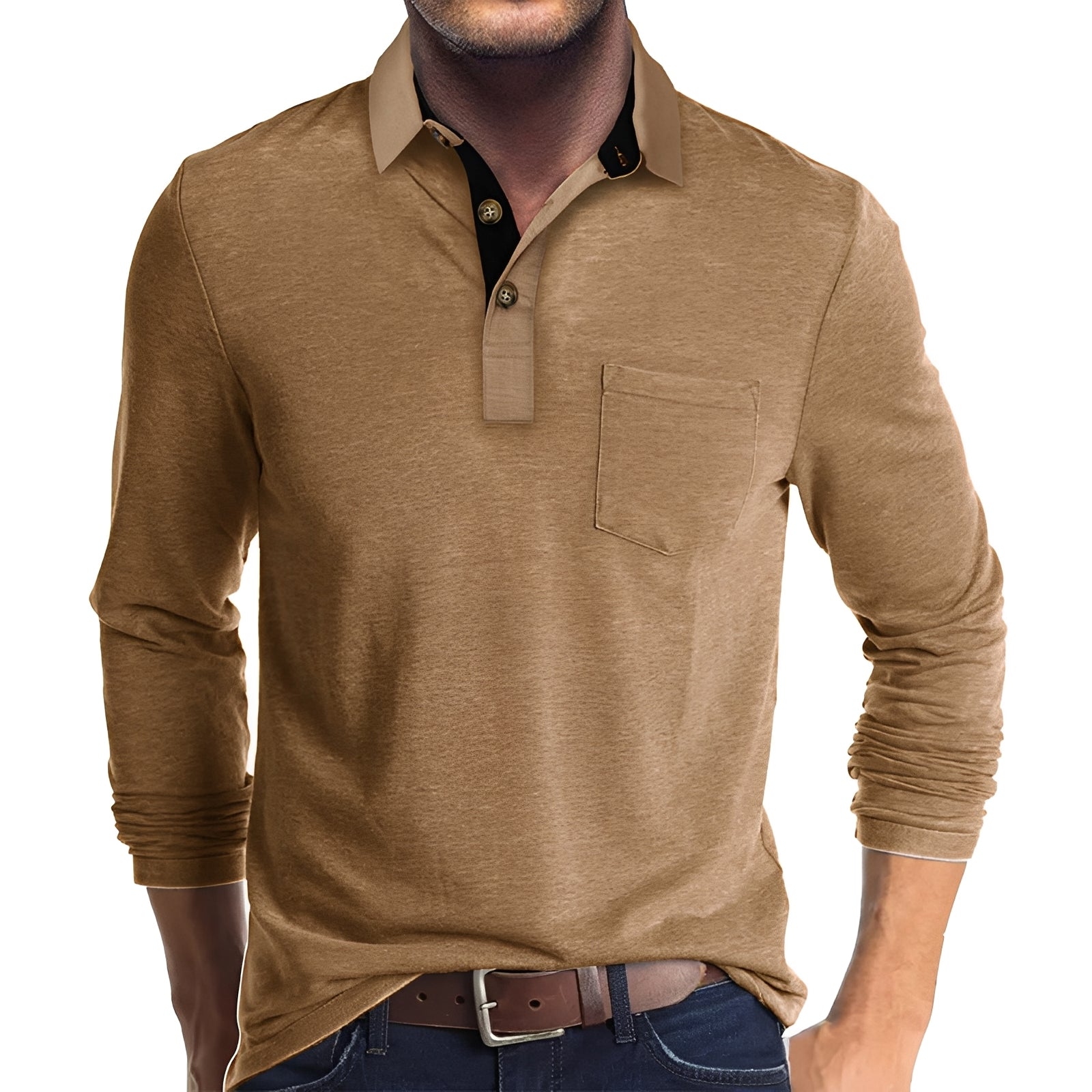 Marty - Lässiges langärmeliges Poloshirt für Herren