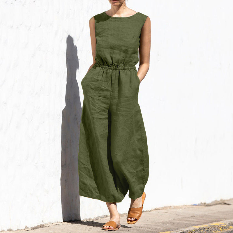 Angela - Lässiger, ärmelloser Jumpsuit für Damen