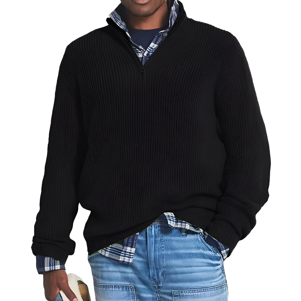 Edward - Moderner Pullover mit halbem Reißverschluss