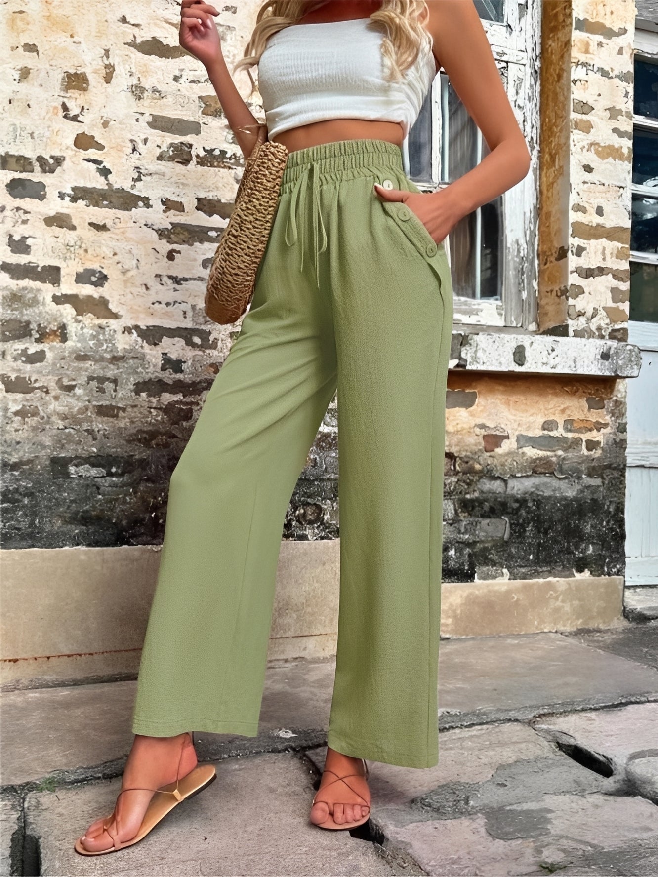 Allie - Stilvolle, locker sitzende Hose mit hoher Taille für Damen