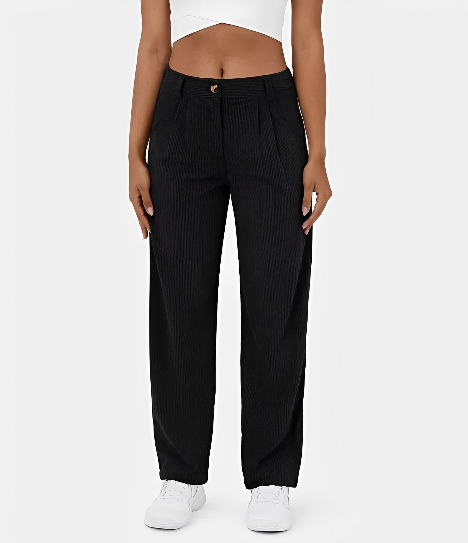 Liana - Lässige Hochtaillierte Cordhose