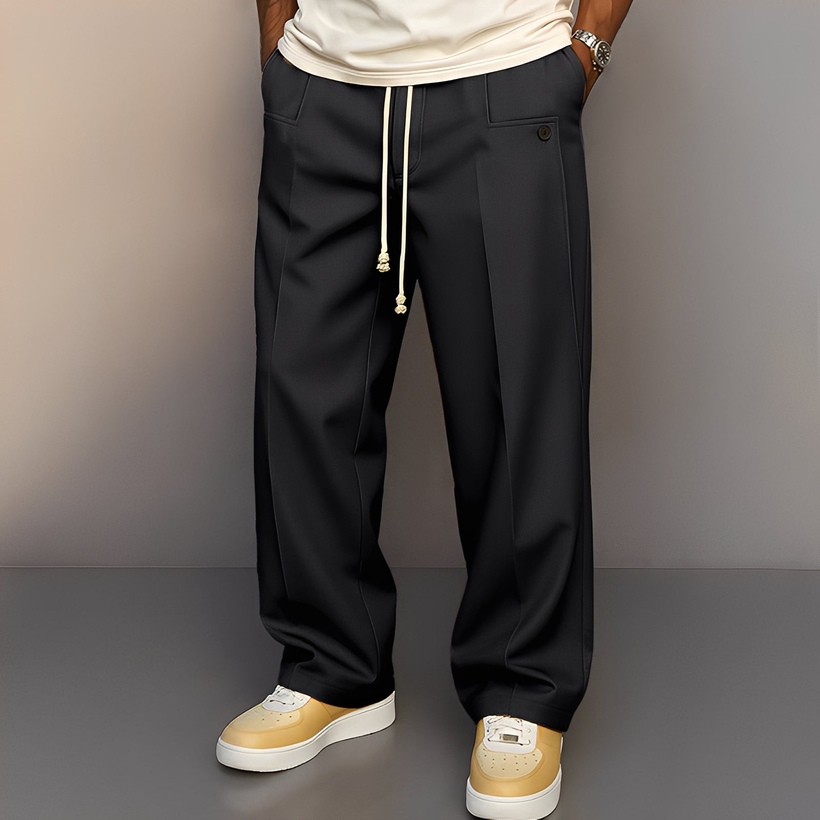 Kevin - Locker geschnittene Herrenhose mit weitem Bein