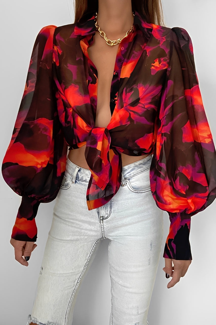 Carla - Stilvolle Bluse mit Laternenärmeln für Damen
