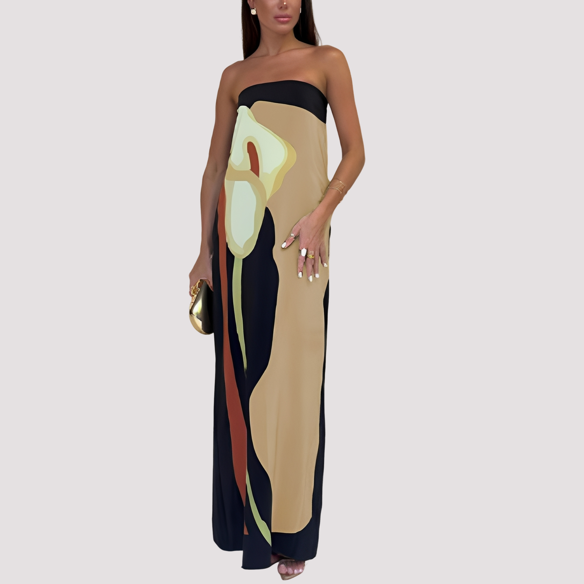 Samara - Stilvolles Trägerloses Maxikleid