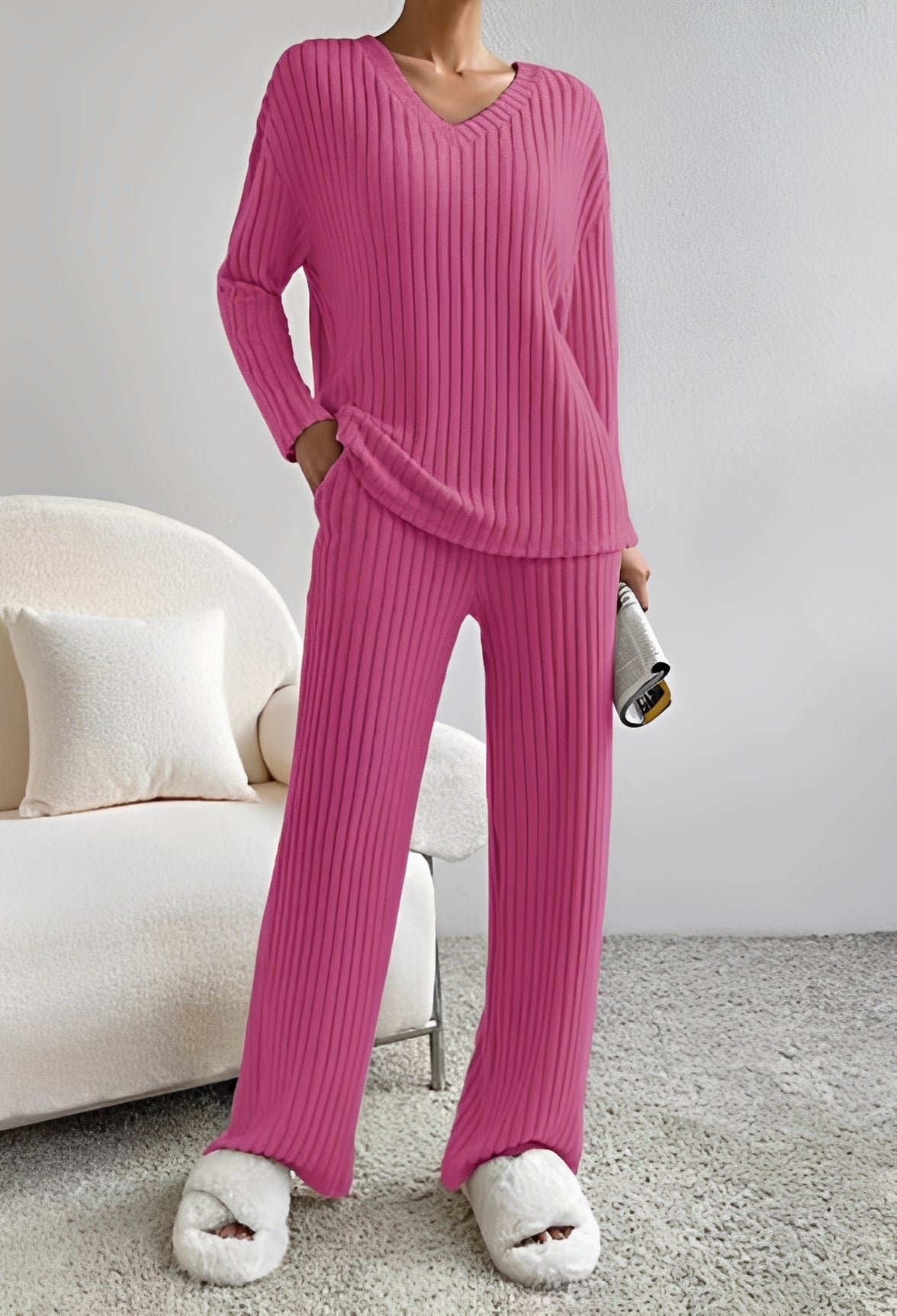 Niki - Gestreiftes lockeres Outfit-Set