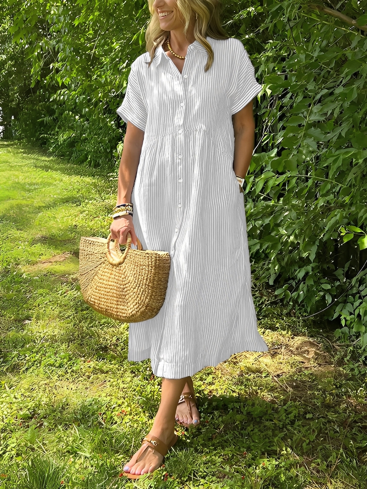 Alana - Lässiges gestreiftes Hemdkleid für Damen