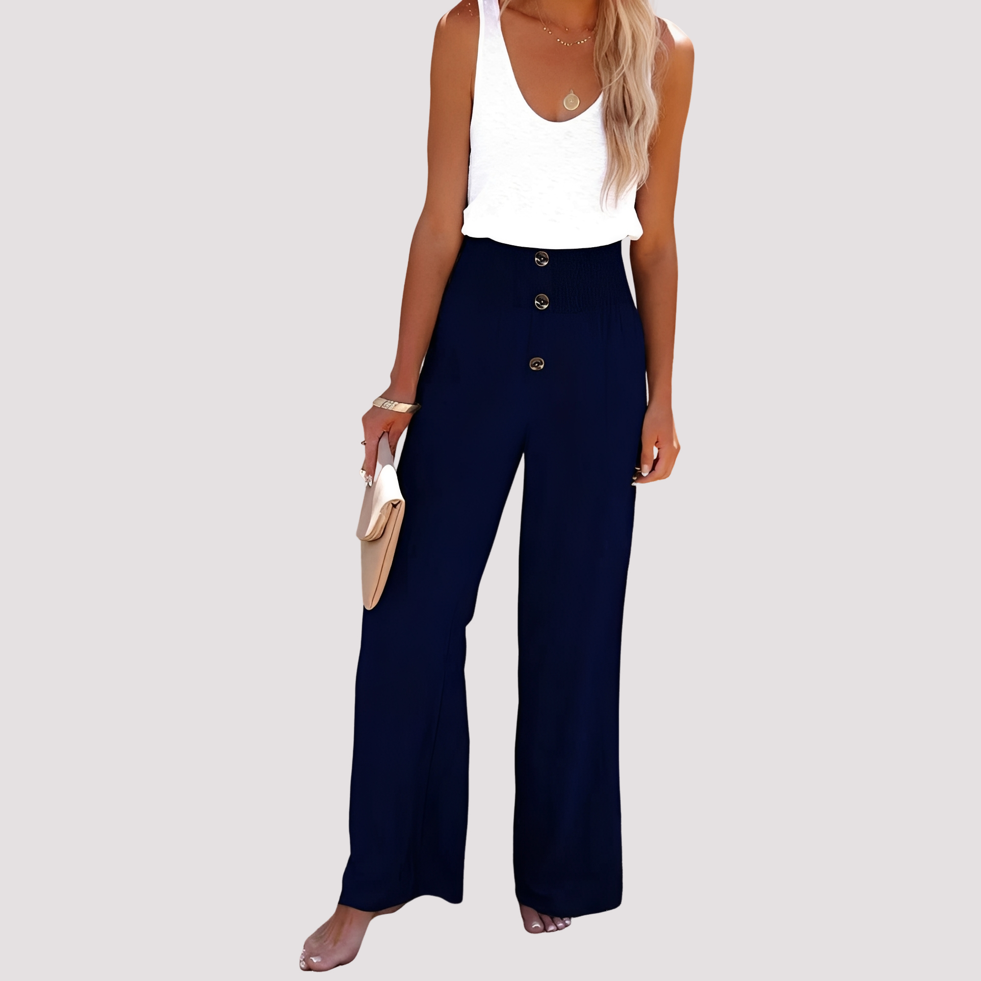 Christa - Lockere hoch taillierte Hose