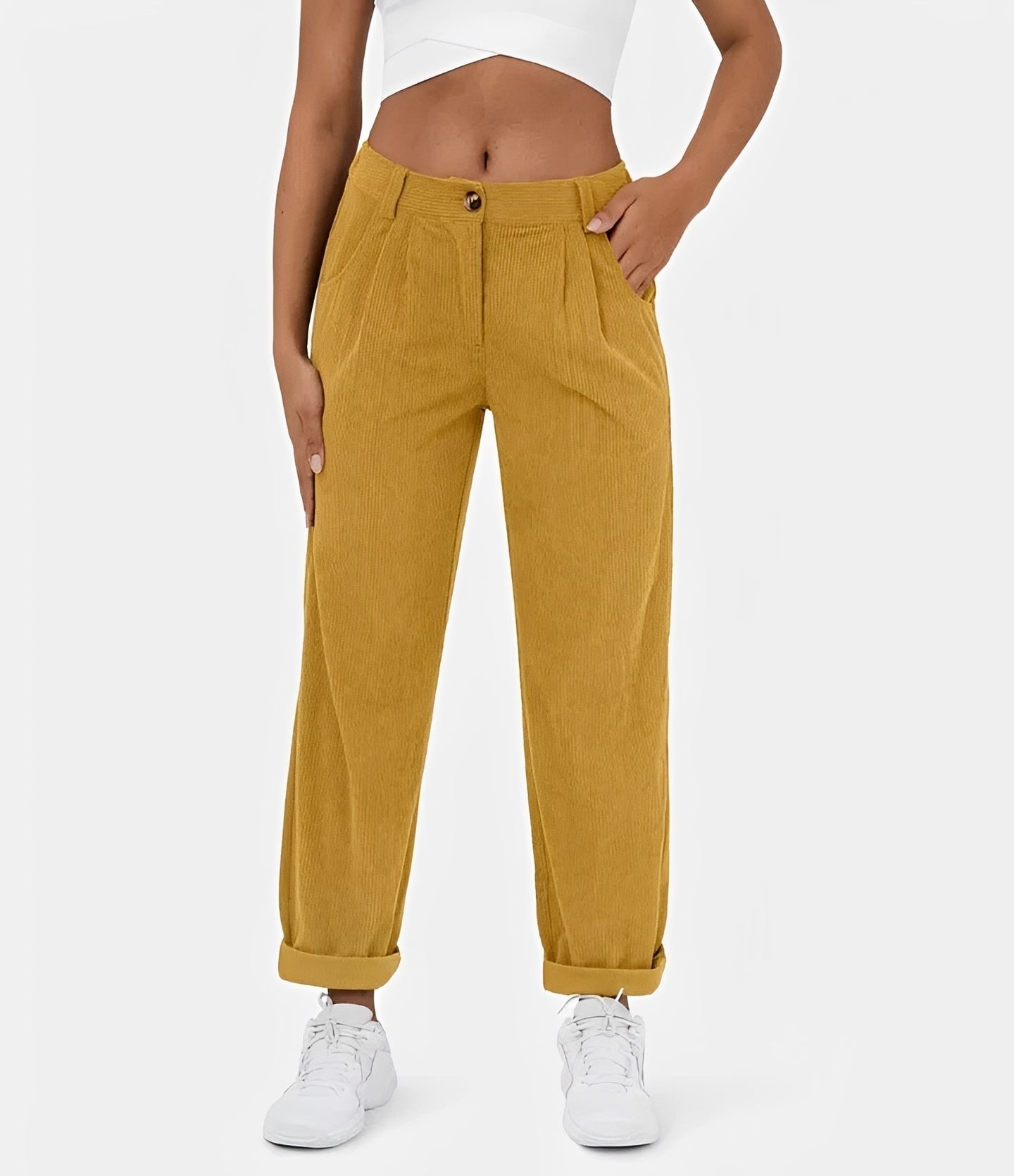 Liana - Lässige Hochtaillierte Cordhose
