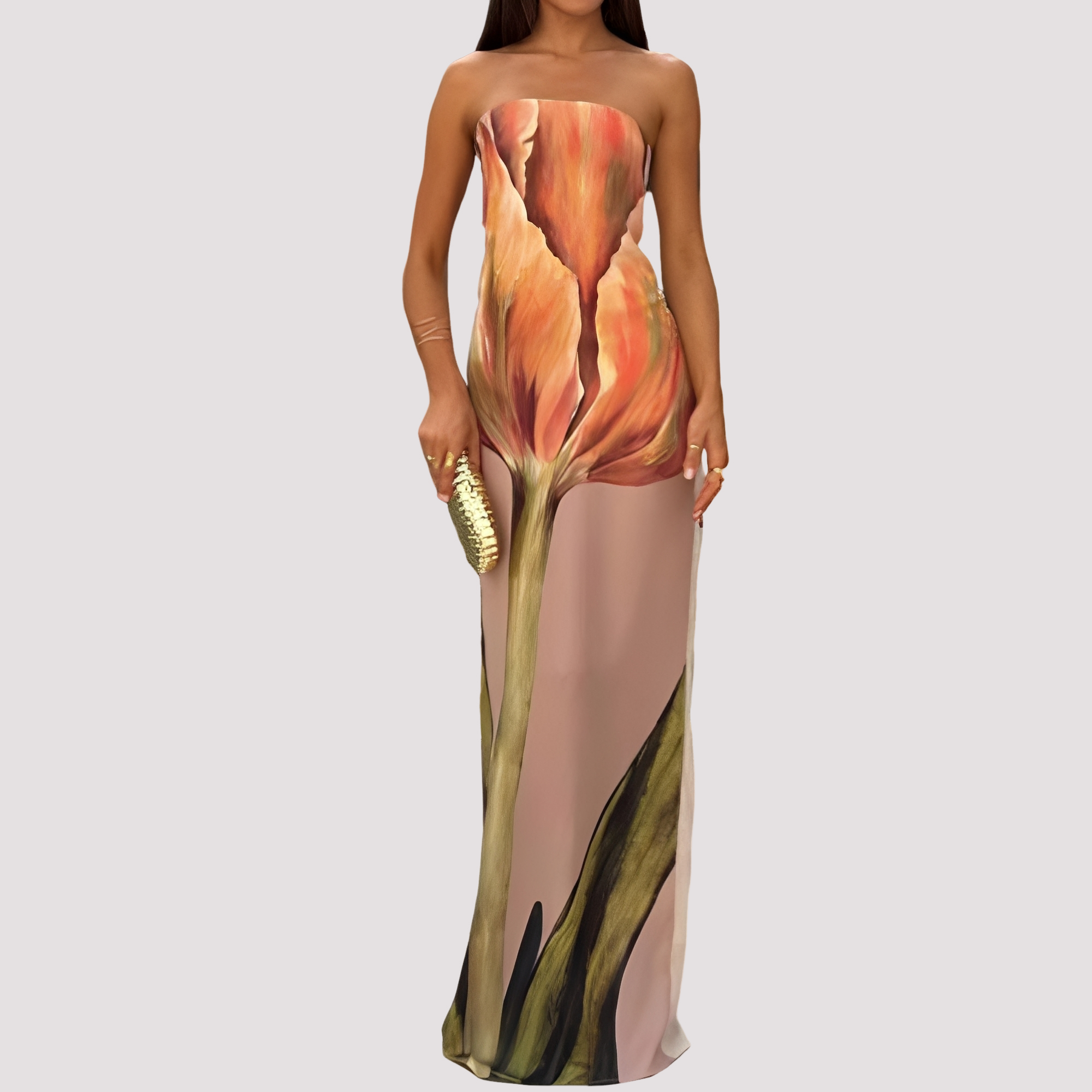 Samara - Stilvolles Trägerloses Maxikleid
