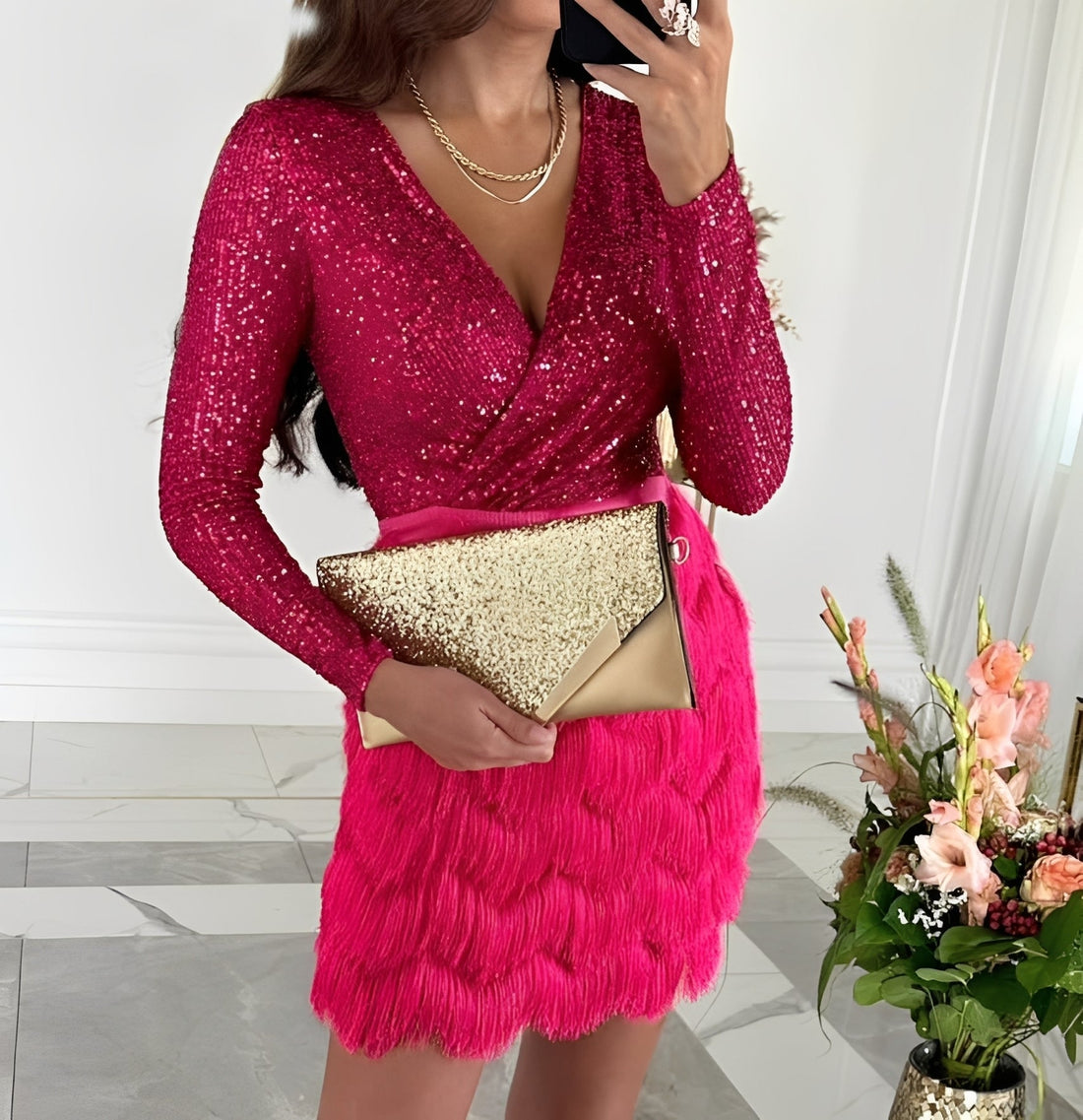 Isabelle - Stilvolles Glitzer-Minikleid