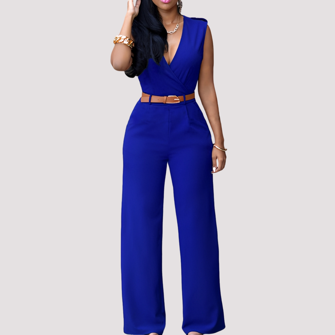 Esther - Eleganter Jumpsuit mit Gürtel für Damen