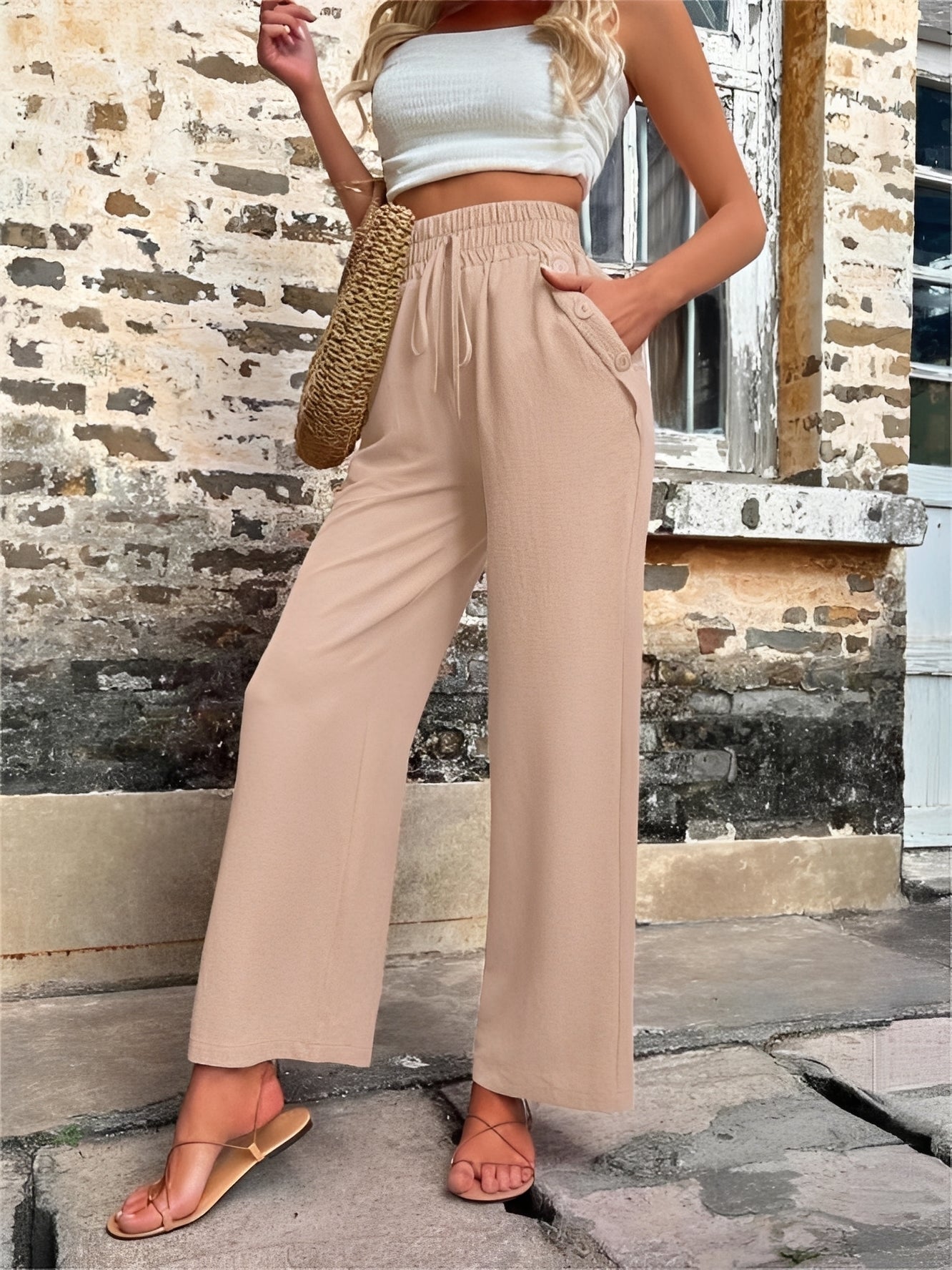 Allie - Stilvolle, locker sitzende Hose mit hoher Taille für Damen