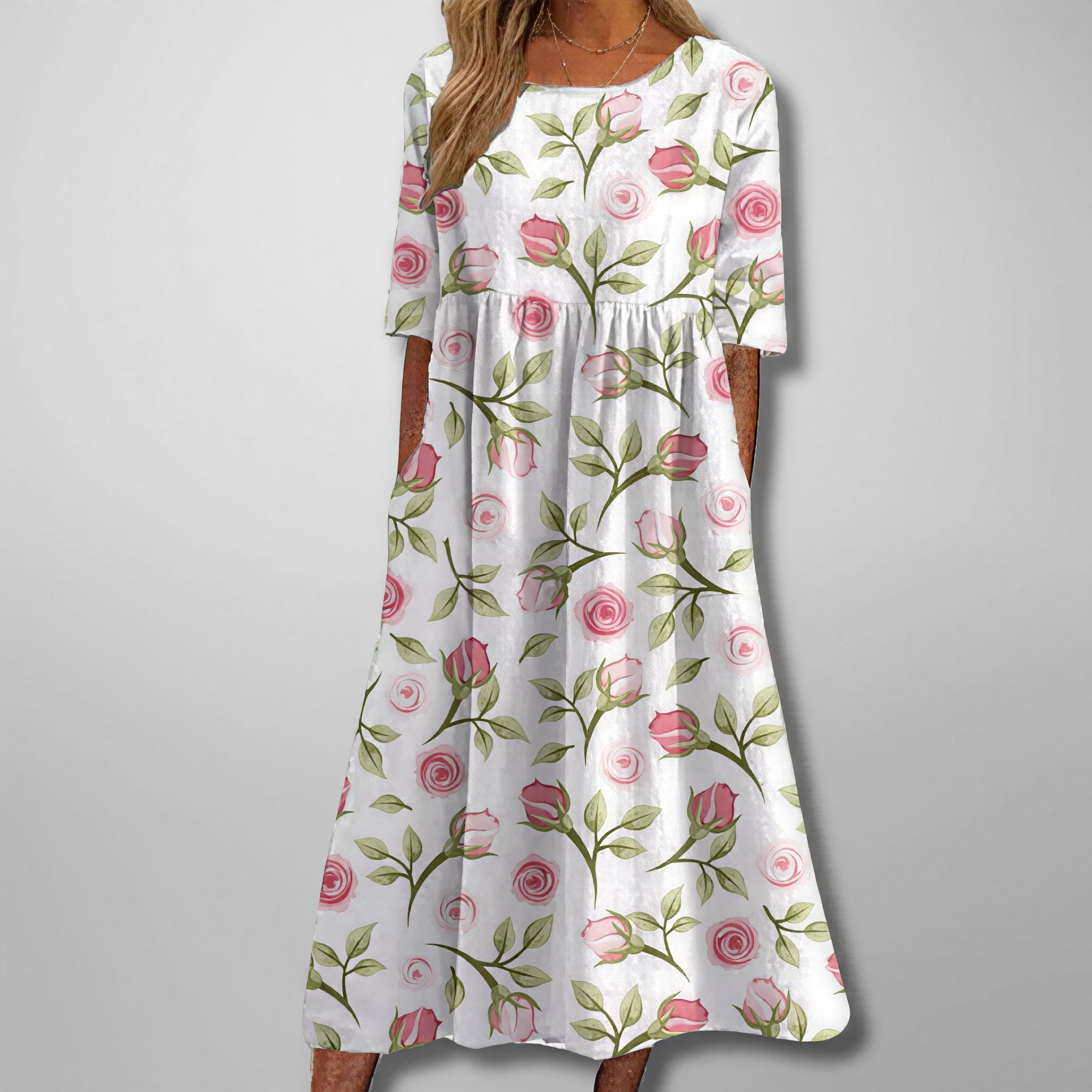 Gail – Florales Damen Maxikleid