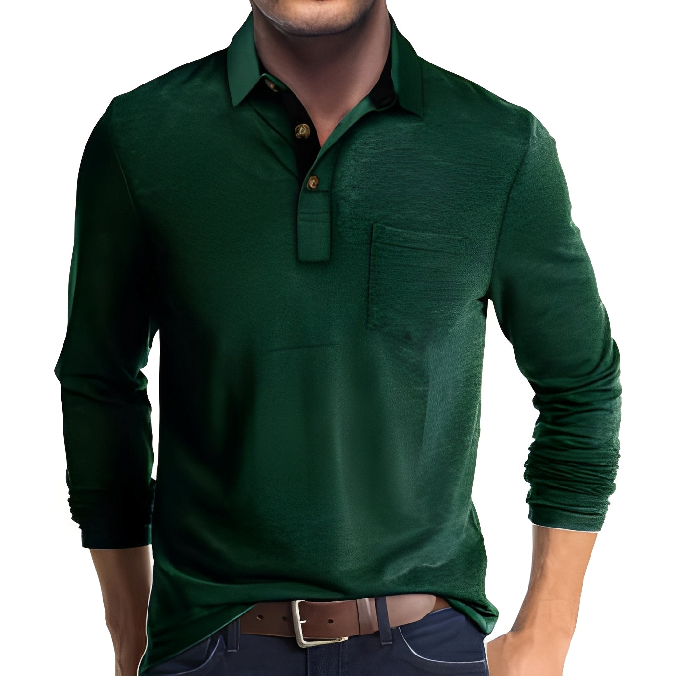 Marty - Lässiges langärmeliges Poloshirt für Herren