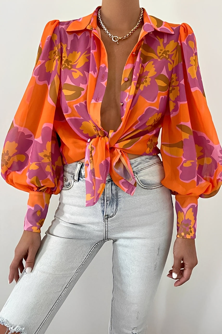 Carla - Stilvolle Bluse mit Laternenärmeln für Damen