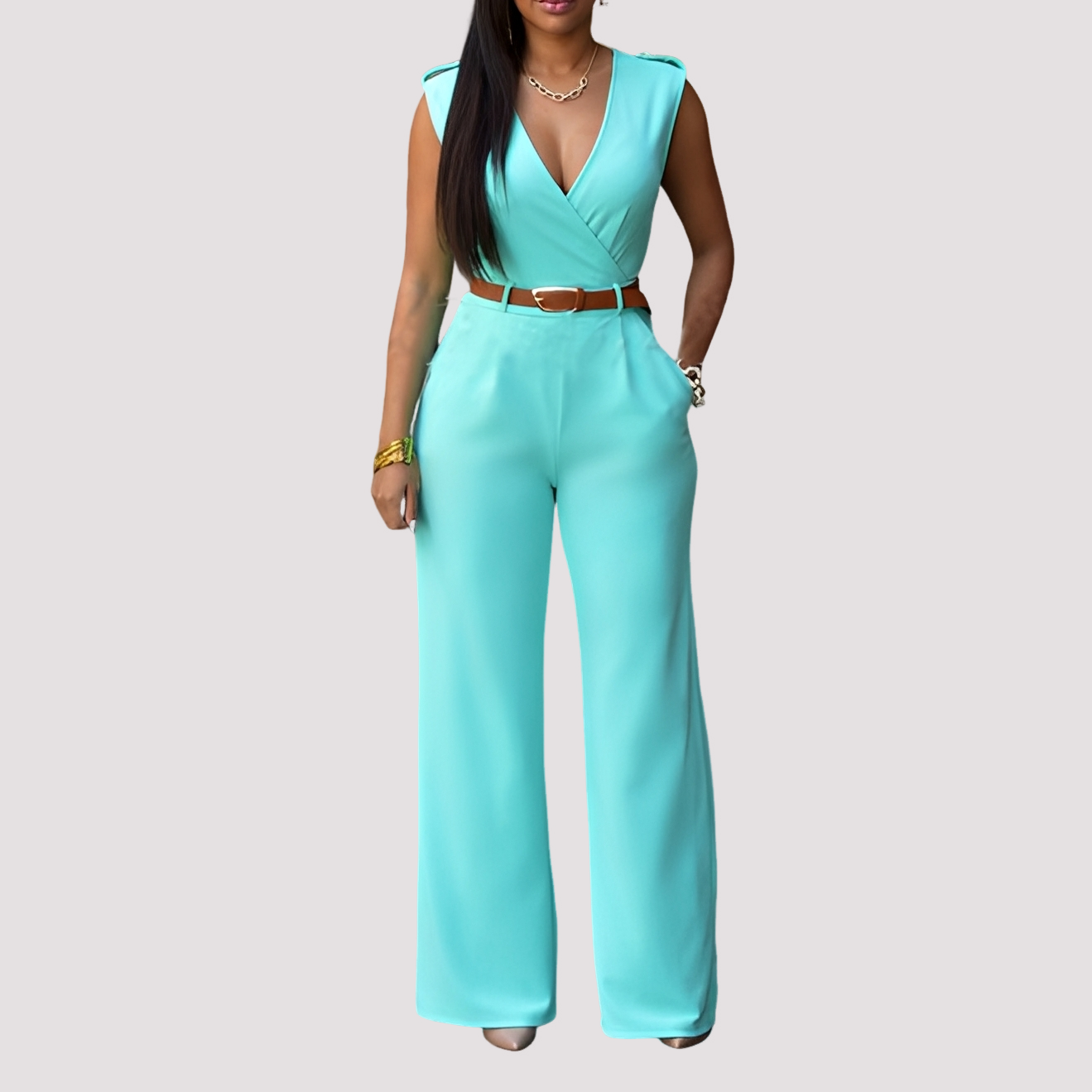 Esther - Eleganter Jumpsuit mit Gürtel für Damen