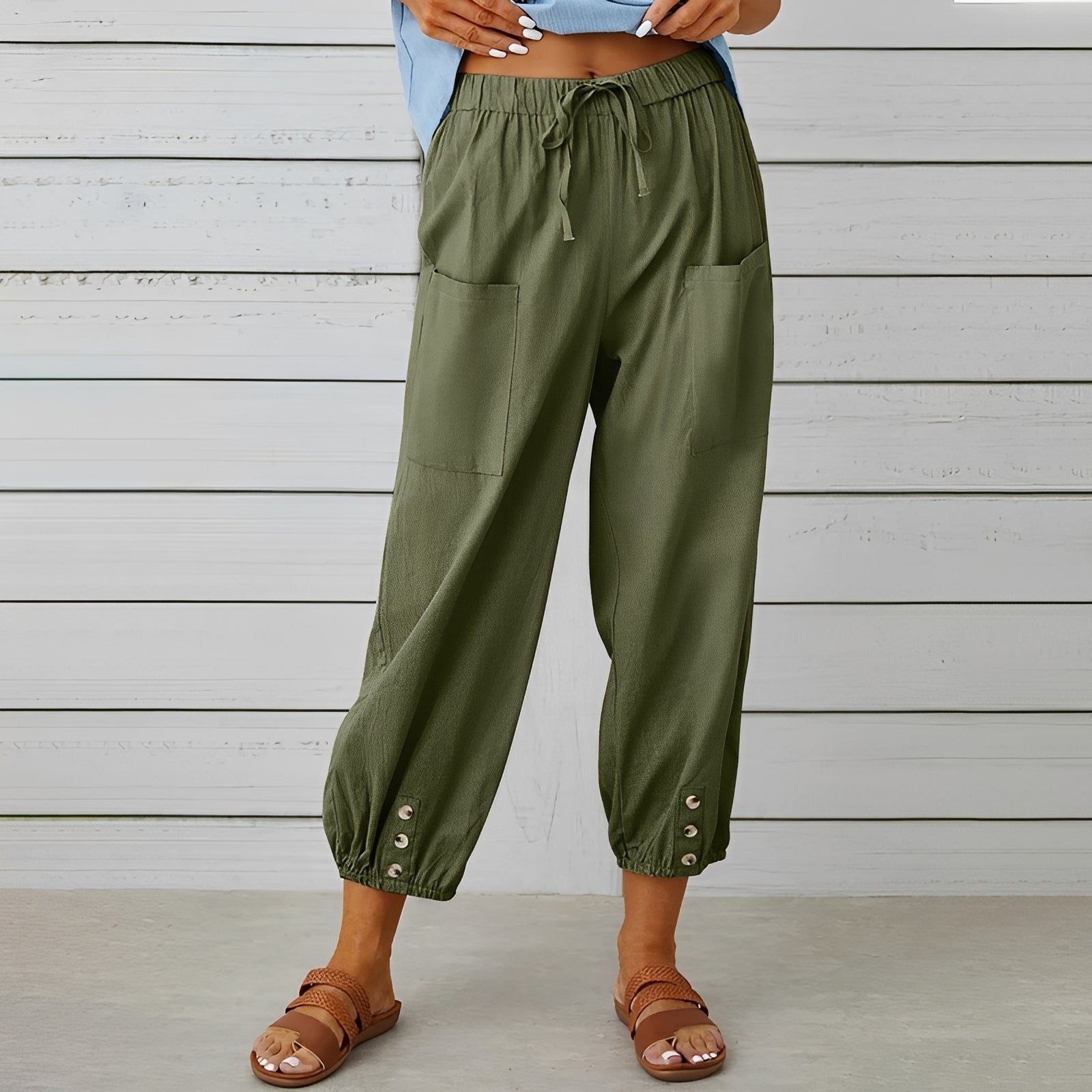 Christa - Lässige, locker sitzende, verkürzte Hose für Damen