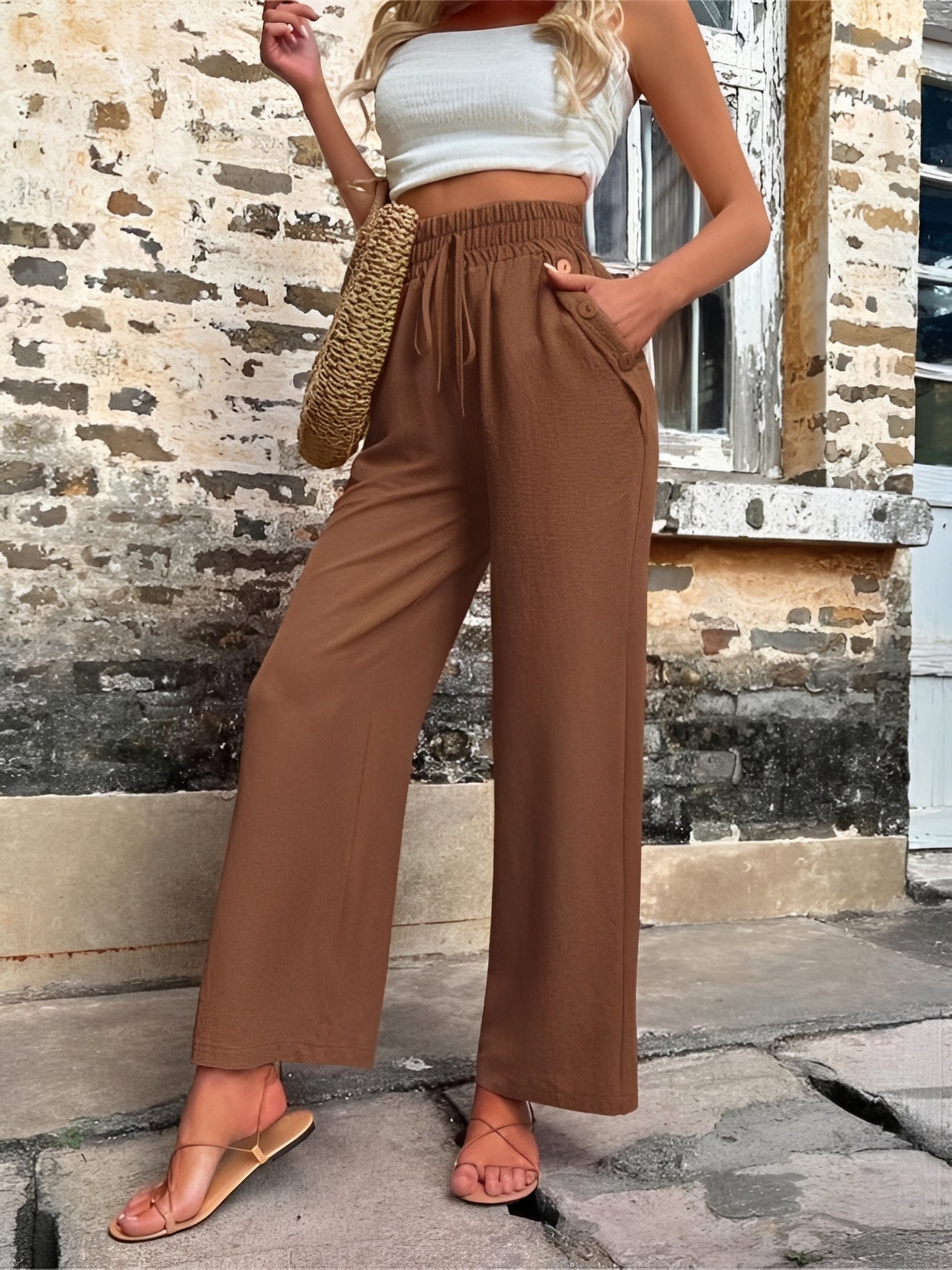 Allie - Stilvolle, locker sitzende Hose mit hoher Taille für Damen