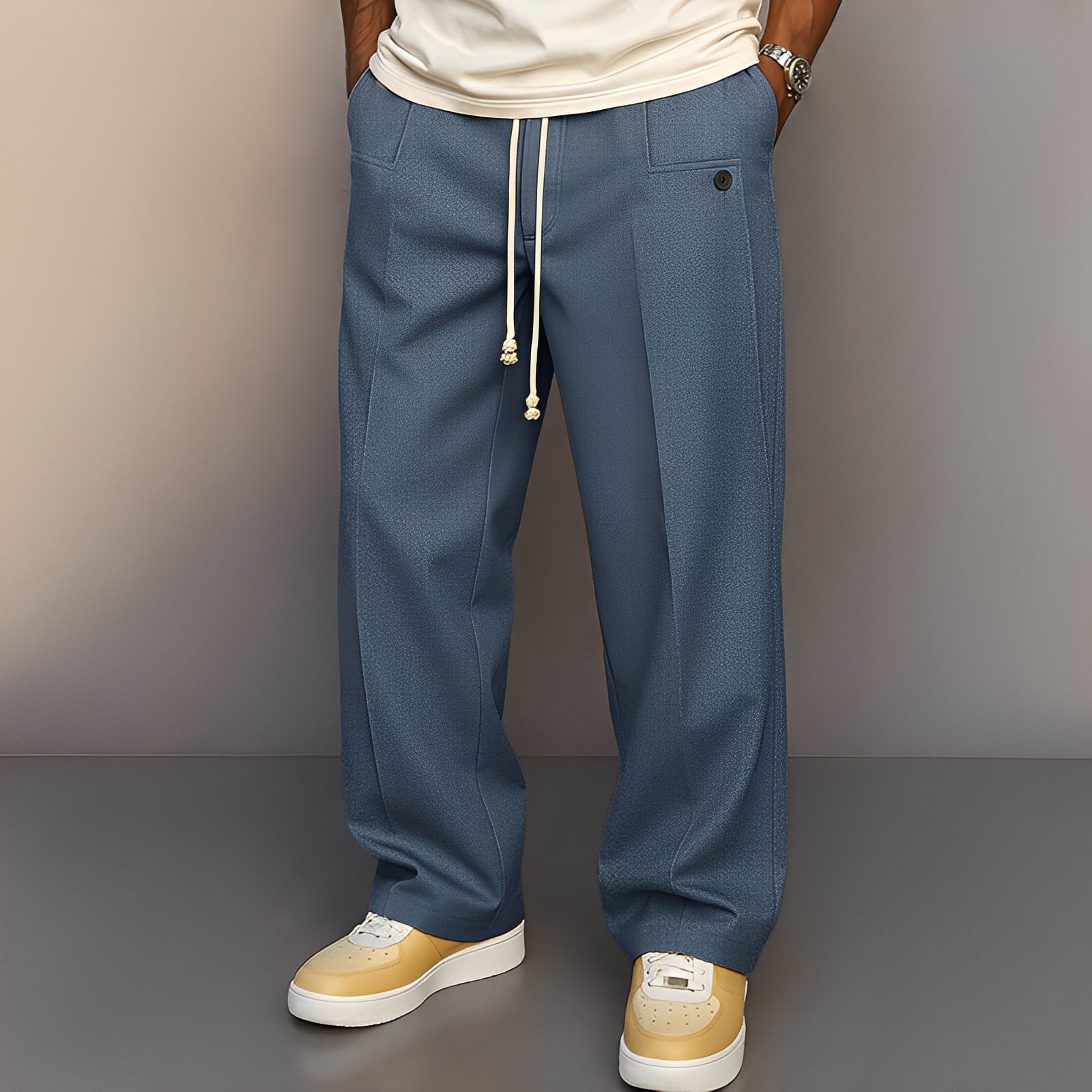 Kevin - Locker geschnittene Herrenhose mit weitem Bein