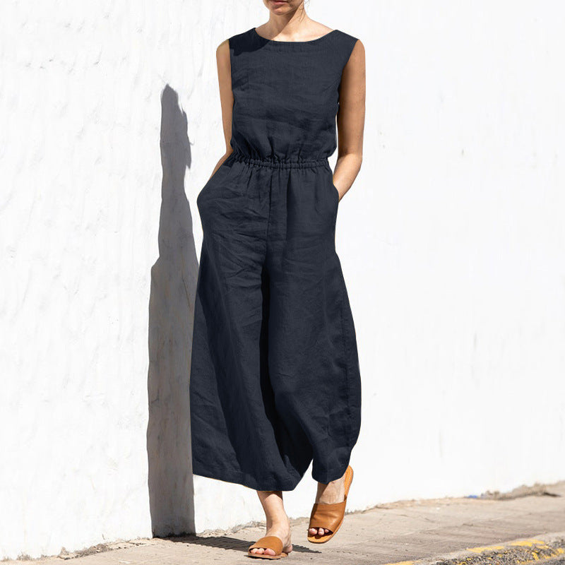 Angela - Lässiger, ärmelloser Jumpsuit für Damen