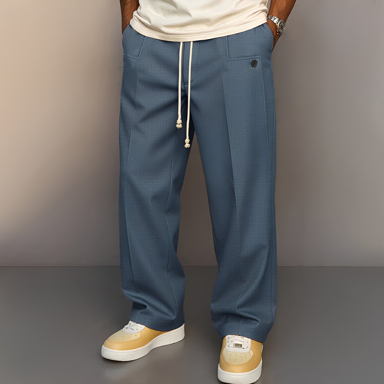 Conor - Lässige, gerade geschnittene Hose mit Kordelzug für Herren