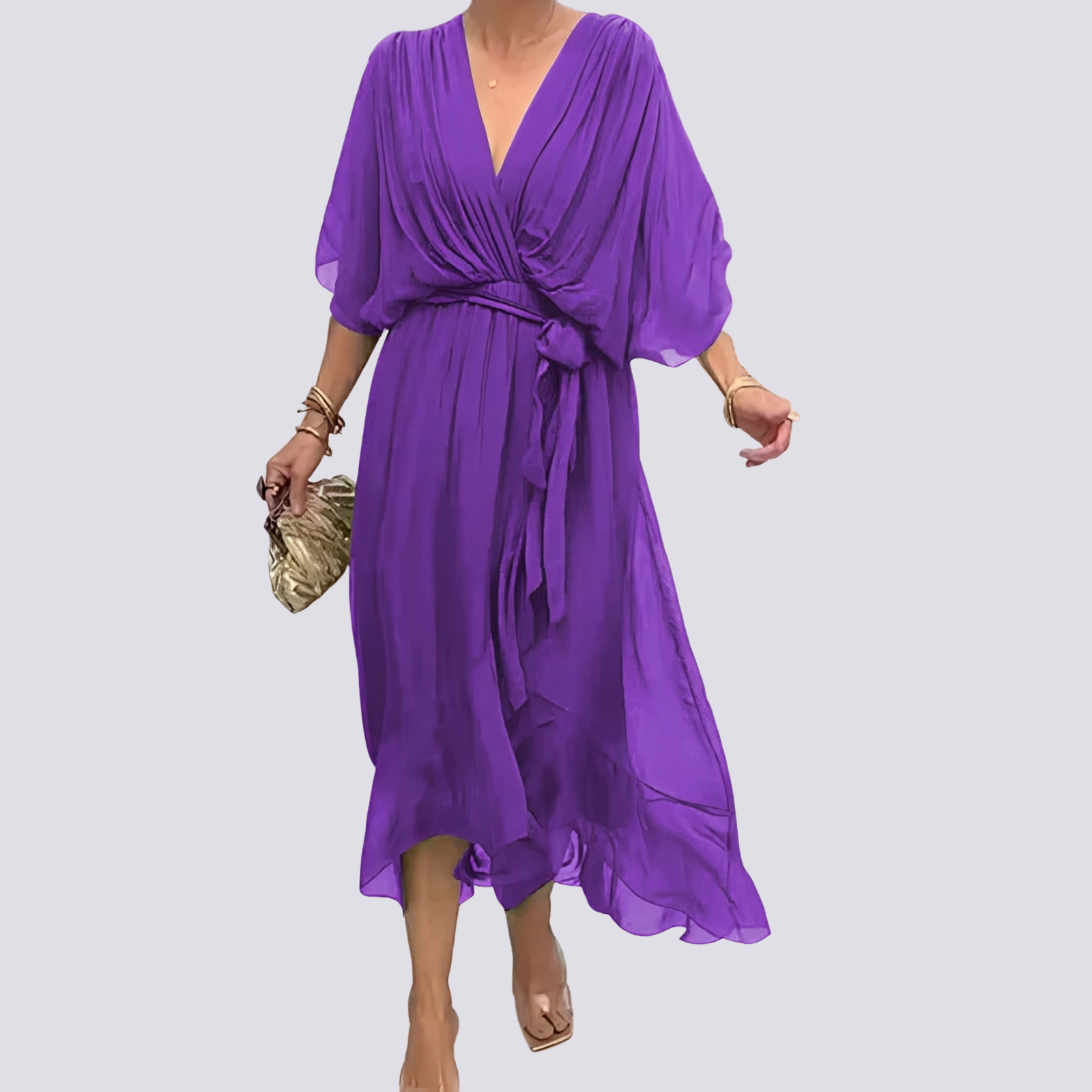 Jane - Unregelmäßiges Kleid mit V-Ausschnitt
