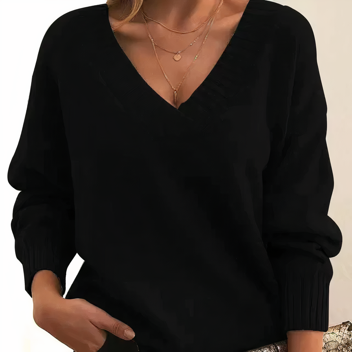 Herbst - Schicker und behaglicher Pullover mit V-Ausschnitt