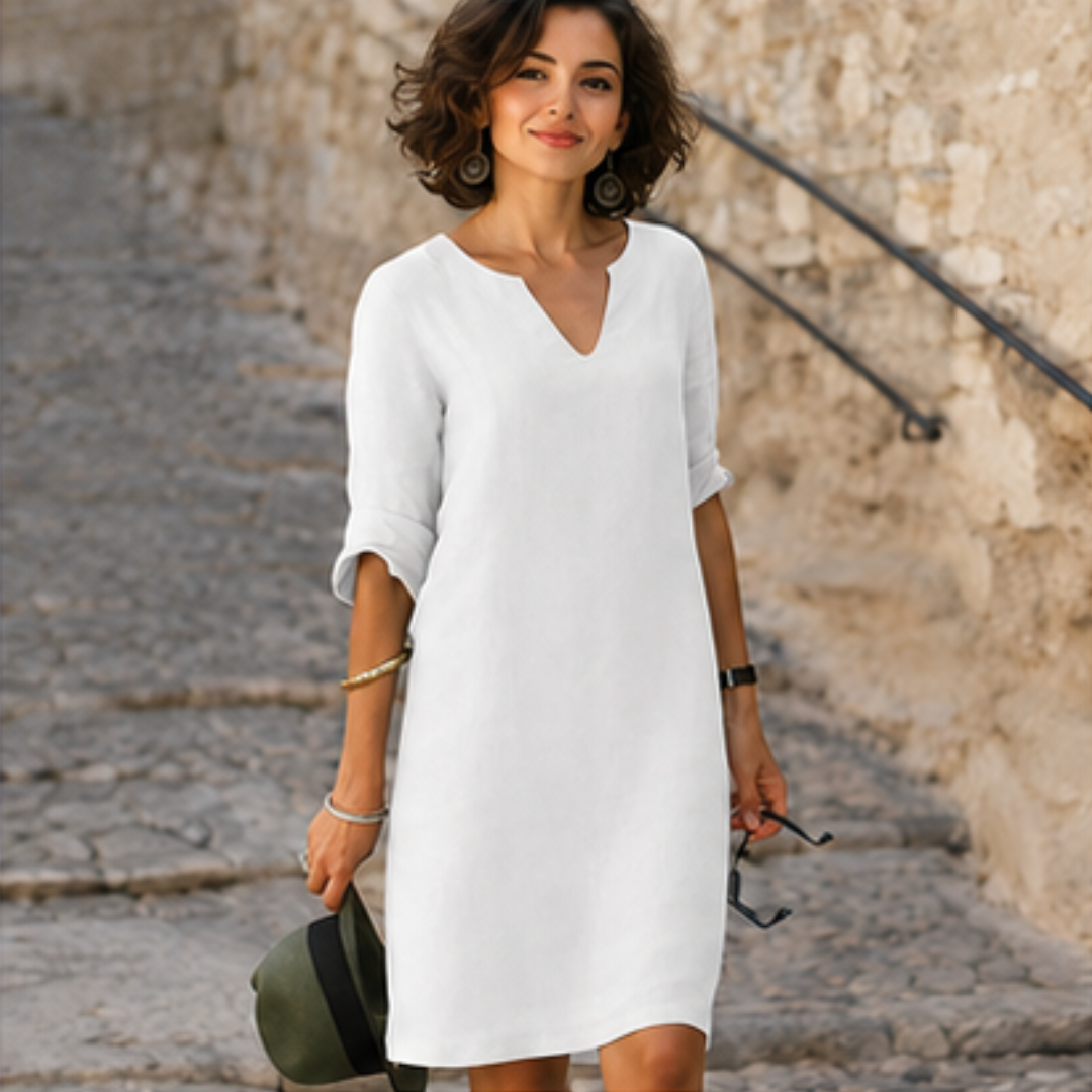 Guilaine - Stilvolles und zeitgemäßes Kleid mit V-Ausschnitt