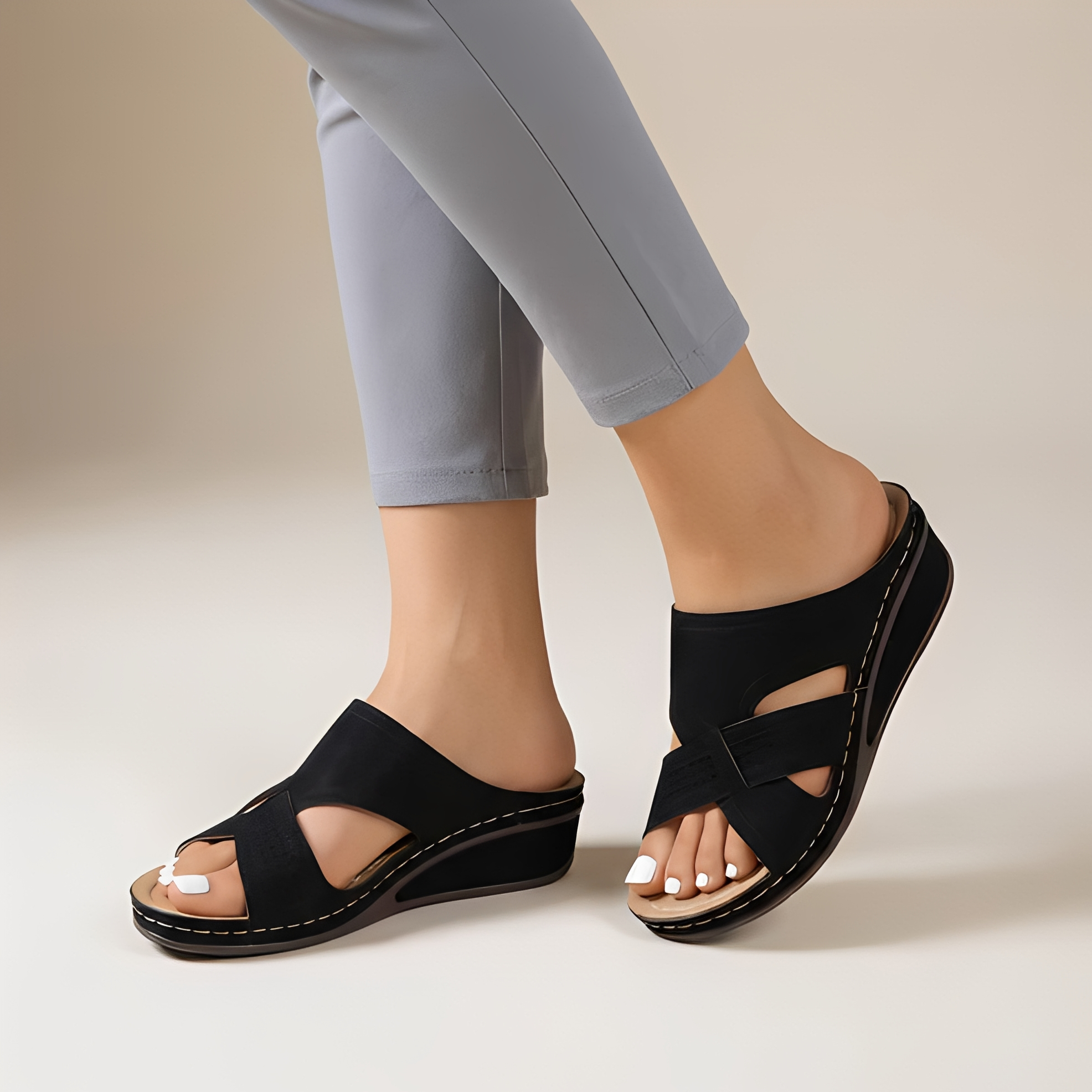 Oddette - Damen-Sandalen mit Riemen und offener Zehenpartie