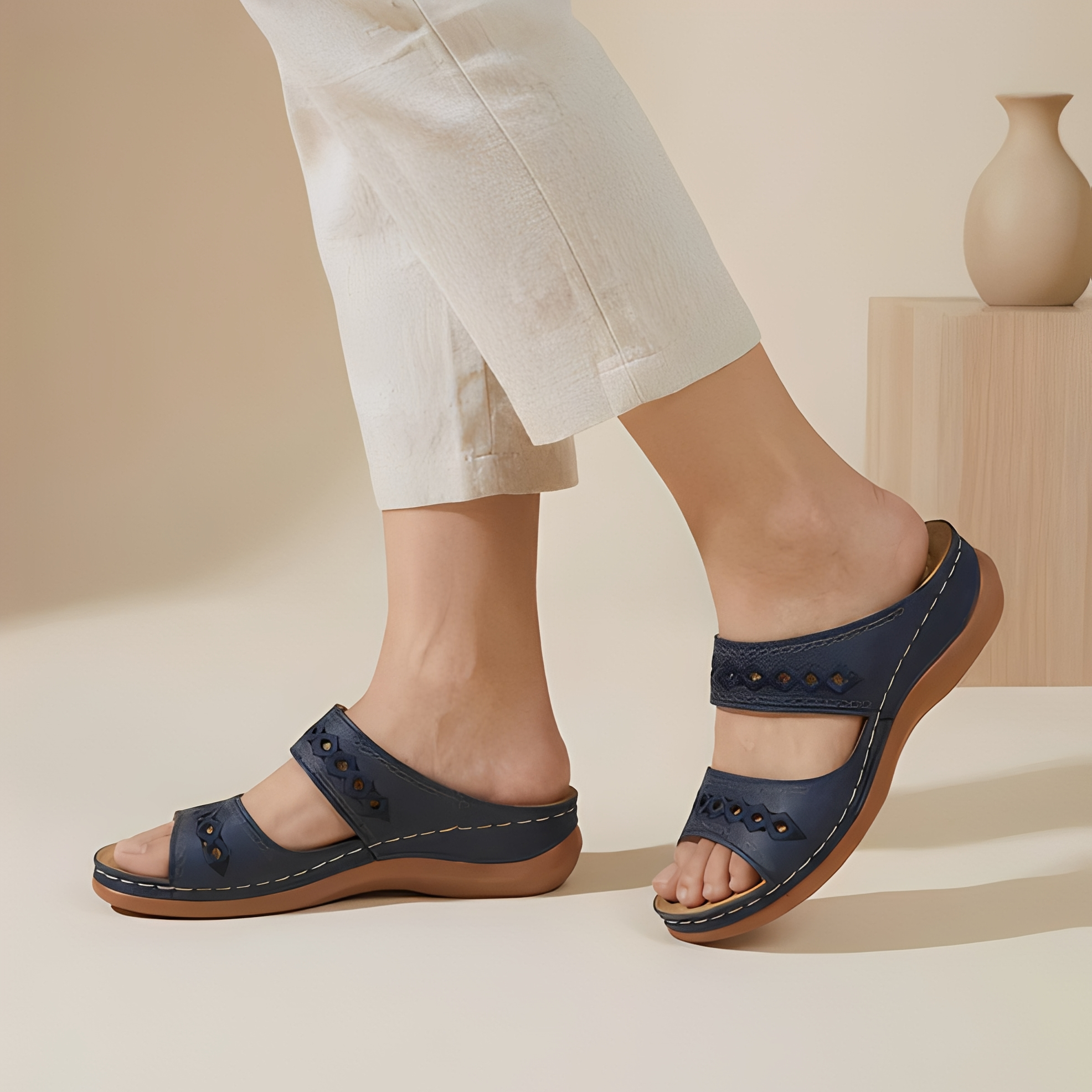 Aryan - Damen-Sommer-Sandalen mit Riemen, bequem