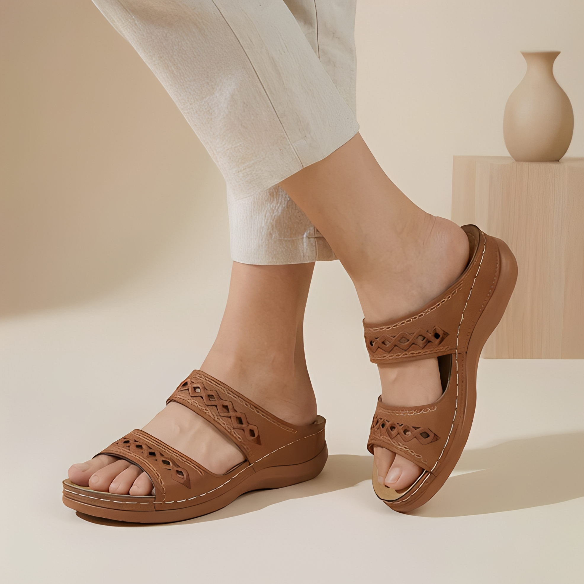 Aryan - Damen-Sommer-Sandalen mit Riemen, bequem
