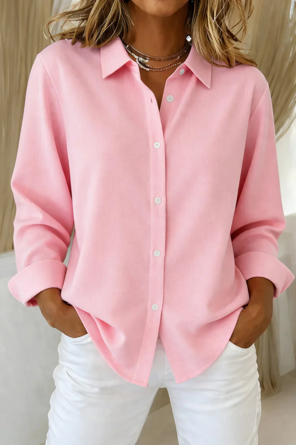 Sophie- Elegante Damenbluse mit Knopfleiste
