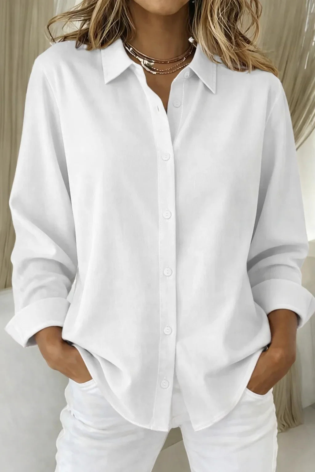 Sophie- Elegante Damenbluse mit Knopfleiste