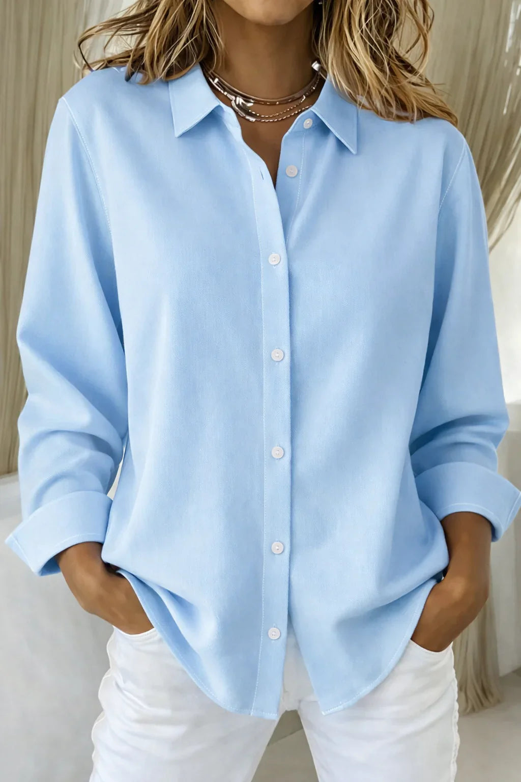 Sophie- Elegante Damenbluse mit Knopfleiste