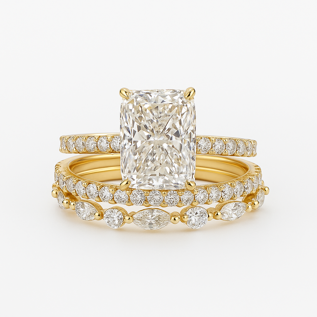 Jaily – Set mit 3 Eheringen aus 18K Gold