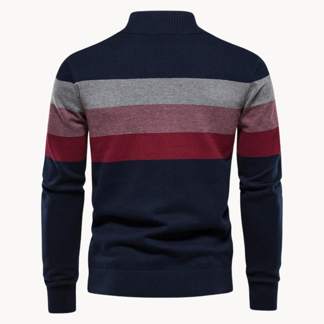 Aurullo - Angenehmer Pullover mit halbem Reißverschluss