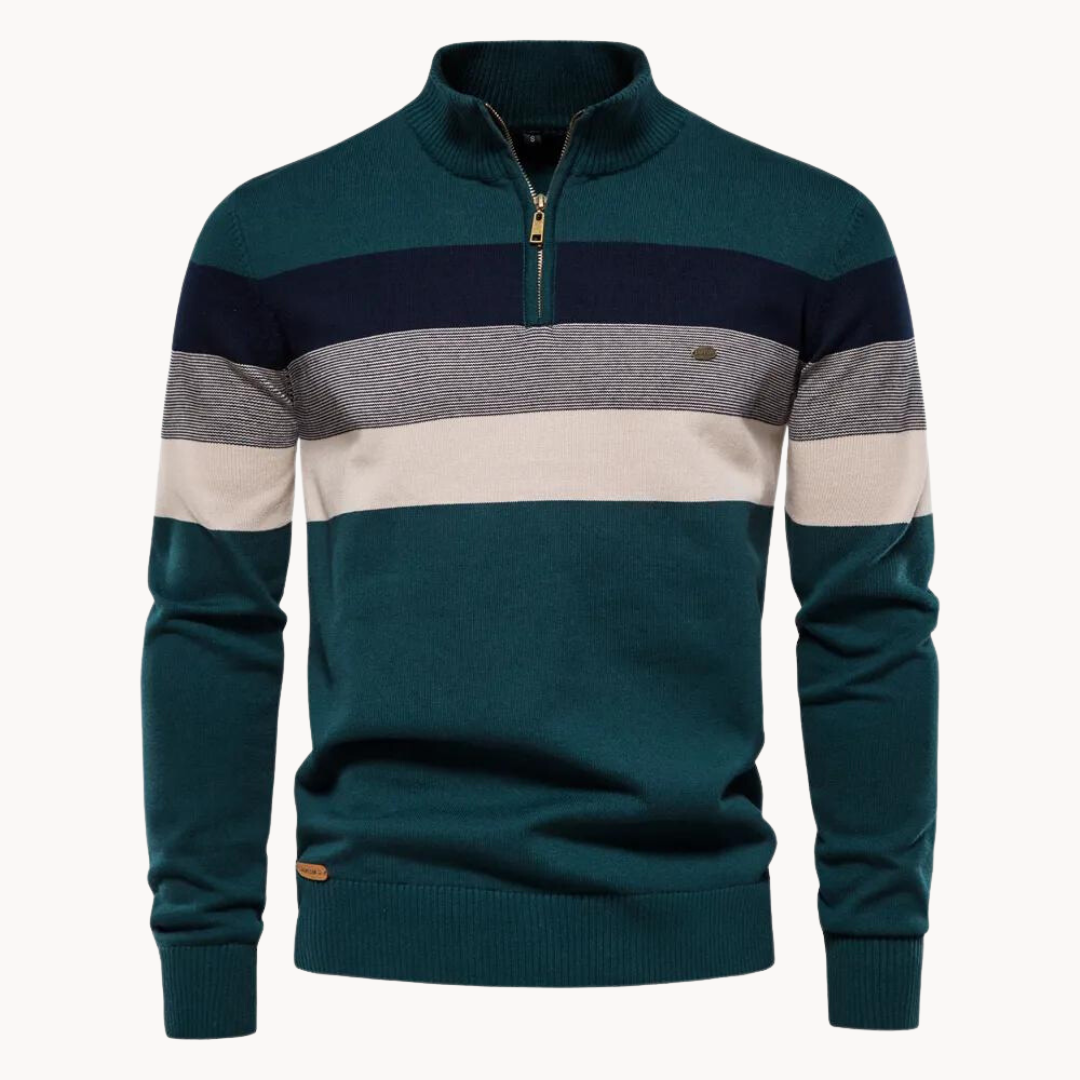 Aurullo - Angenehmer Pullover mit halbem Reißverschluss
