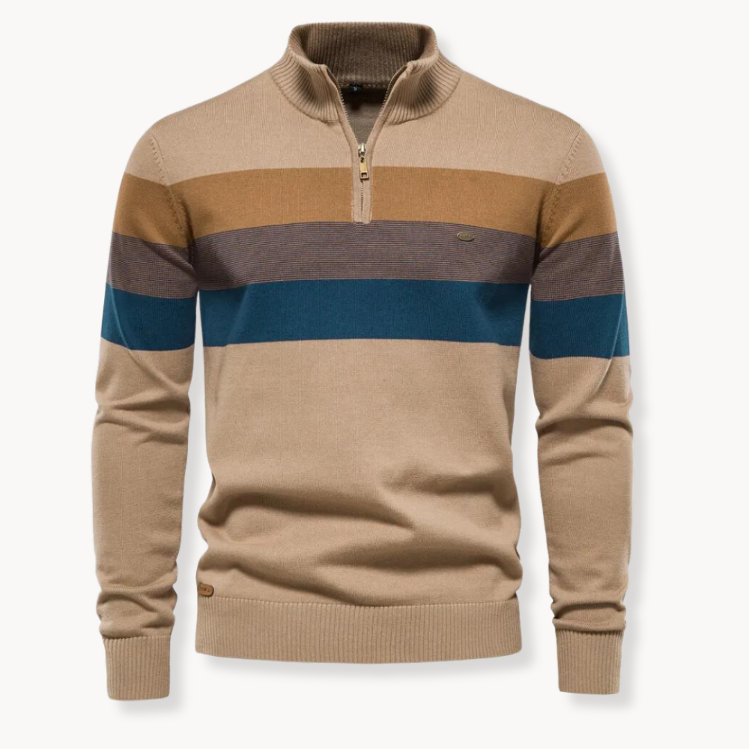 Aurullo - Angenehmer Pullover mit halbem Reißverschluss