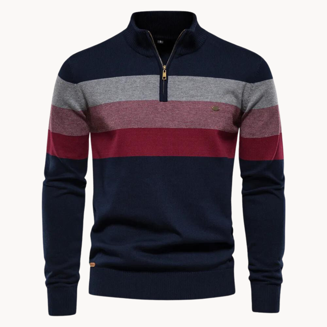 Aurullo - Angenehmer Pullover mit halbem Reißverschluss