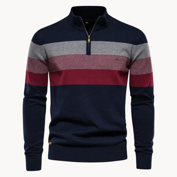 Aurullo - Angenehmer Pullover mit halbem Reißverschluss