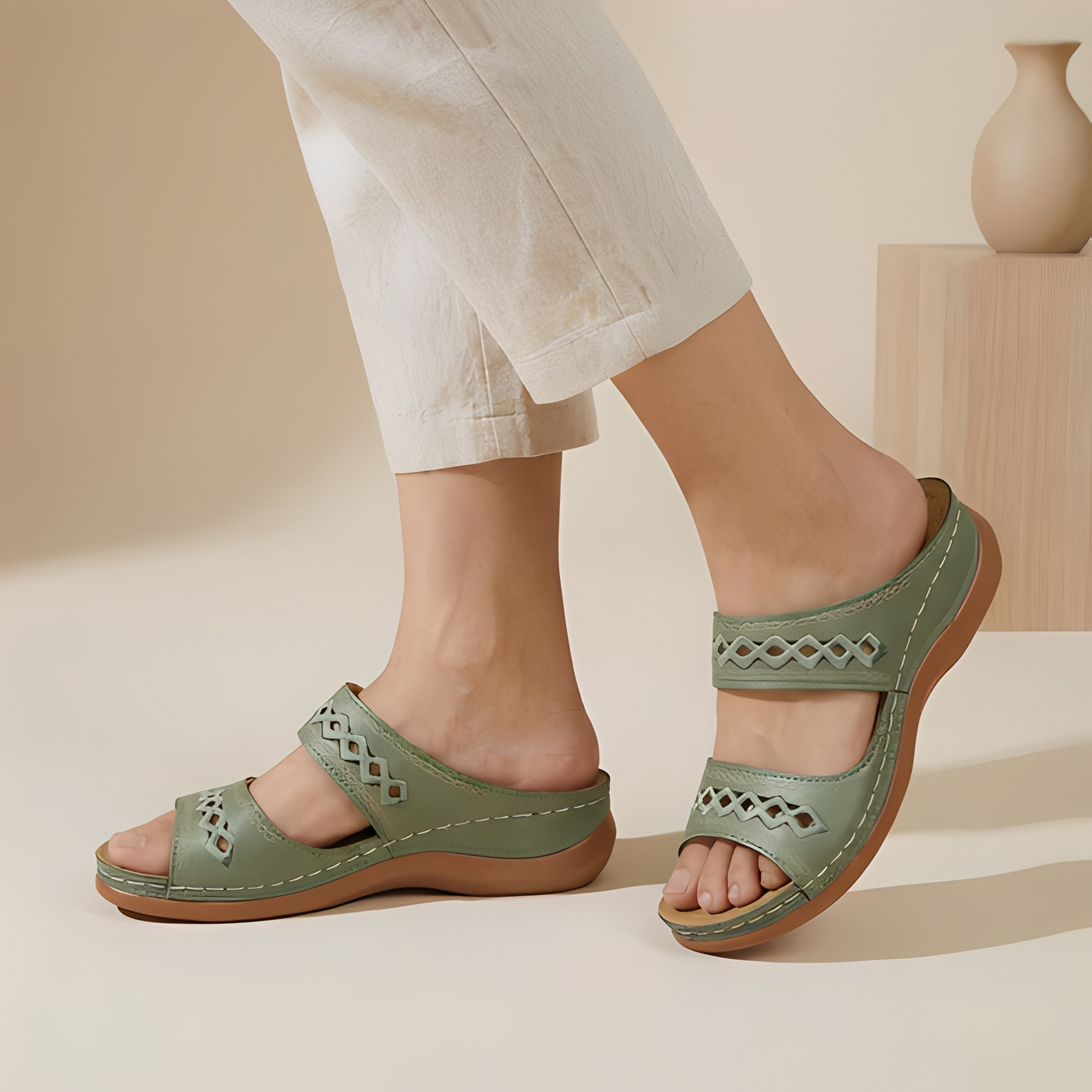 Aryan - Damen-Sommer-Sandalen mit Riemen, bequem